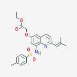 Ethyl 2-[2-(2-Methyl-1-Propenyl)-6-Quinolyloxy-8-P-Toluenesulfonamido)Acetate结构式