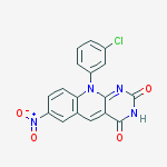 Pyrimido[4,5-b]quinoline-2,4(3H,10H)-dione,10-(3-chlorophenyl)-7-nitro-结构式