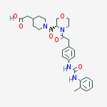 1-[[(3S)-4-[2-[4-[[[(2-Methylphenyl)amino]carbonyl]amino]phenyl]acety]l-3-morpholinyl]carbonyl]-4-piperidinediacetic acid结构式