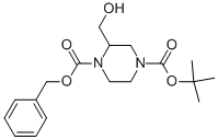 Structure of 1-BENZYL 4-TERT-BUTYL 2-(HYDROXYMETHYL)PIPERAZINE-1,4-DICARBOXYLATE