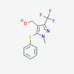 (1-Methyl-5-(phenylsulfanyl)-3-(trifluoromethyl)-1H-pyrazol-4-yl)methanol结构式