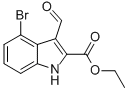 Structure of 1H-INDOLE-2-CARBOXYLIC ACID,4-BROMO-3-FORMYL-,ETHYL ESTER