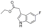 Structure of 1H-Indole-3-acetic acid, 5-fluoro-, ethyl ester