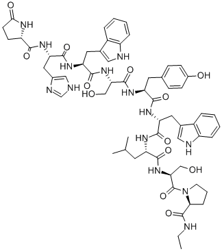 Chemical structure of PYR-HIS-TRP-SER-TYR-D-TRP-LEU-SER-PRO-NHET