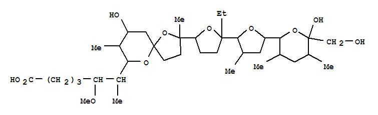 5-(5-Carboxy-2-methoxy-1-methylpentyl)-5-de(3-carboxy-2-methoxy-1-methylbutyl)monensin结构式