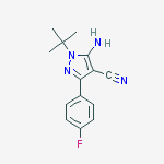 5-Amino-1-(tert-butyl)-3-(4-fluorophenyl)-1H-pyrazole-4-carbonitrile结构式