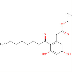 Benzeneacetic acid, 3,5-dihydroxy-2-(1-oxooctyl)-, ethyl ester结构式