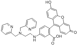 5-({2-[bis(pyridin-2-ylmethyl)amino]ethyl}amino)-2-(6-hydroxy-3-oxo-3H-xanthen-9-yl)benzoic acid结构式