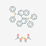 二乙酸根[(R)-(+)-2,2-二(二苯基膦基)-1,1-联萘基]钌(II)结构式