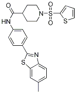 Structure of 4-Piperidinecarboxamide, N-[4-(6-methyl-2-benzothiazolyl)phenyl]-1-(2-thienylsulfonyl)-