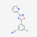 Structure of Benzonitrile, 3-fluoro-5-[3-(2-pyridinyl)-1,2,4-oxadiazol-5-yl]-