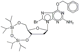 Structure of O6-BENZYL-8-BROMO-N9-[3',5'-O-(1,1,3,3-TETRAKIS(ISOPROPYL)-1,3-DISILOXANEDIYL)-B-D-2'-DEOXYRIBOFURANOSYL]GUANINE