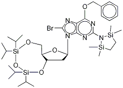 Structure of N2-(1,1,4,4-Tetramethyldisilylazacyclopentanyl)-O6-benzyl-8-bromo-N9-[3’,5’-O-(1,1,3,3-tetrakis(isopropyl)-1,3-disiloxanediyl)--D-2’-deoxyribofuranosyl]guanine