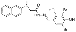 (NAPHTHALEN-2-YLAMINO)-ACETIC ACID (3,5-DIBROMO-2,4-DIHYDROXY-BENZYLIDENE)-HYDRAZIDE结构式