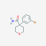 2H-PYRAN-4-CARBOXAMIDE, 4-(3-BROMOPHENYL)TETRAHYDRO-结构式