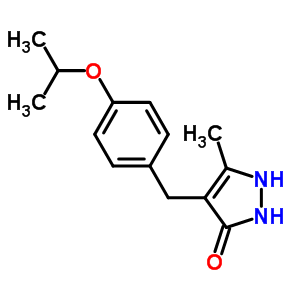 Structure of 5-methyl-4-[4-(propan-2-yloxy)benzyl]-1,2-dihydro-3H-pyrazol-3-one