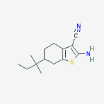 2-Amino-6-(1,1-dimethylpropyl)-4,5,6,7-tetrahydro-1-benzothiophene-3-carbonitrile结构式