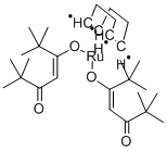 双(2,2,6,6-四甲基-3,5-庚二酮酸根)(1,5-环辛二烯)钌(II)结构式
