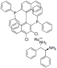 Structure of DICHLORO[(R)-(+)-2,2-BIS(DIPHENYLPHOSPHINO)-1,1-BINAPHTHYL][(1S,2S)-(-)-1,2-DIPHENYLETHYLENEDIAMINE]RUTHENIUM (II)