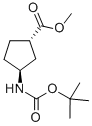 (1S,3S)-N-BOC-1-氨基环戊烷-3-羧酸甲酯结构式