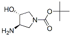 Structure of 1-PYRROLIDINECARBOXYLIC ACID 3-AMINO-4-HYDROXY-,TERT-BUTYL ESTER,(3R,4R)-