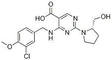 Structure of (S)-4-(3-Chloro-4-methoxybenzylamino)-5-carboxy-2-(2-hydroxymethyl-1-pyrrolidinyl)pyrimidine