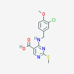 Structure of 5-Pyrimidinecarboxylic acid,4-[[(3-chloro-4-methoxyphenyl)methyl]amino]-2-(methylthio)-