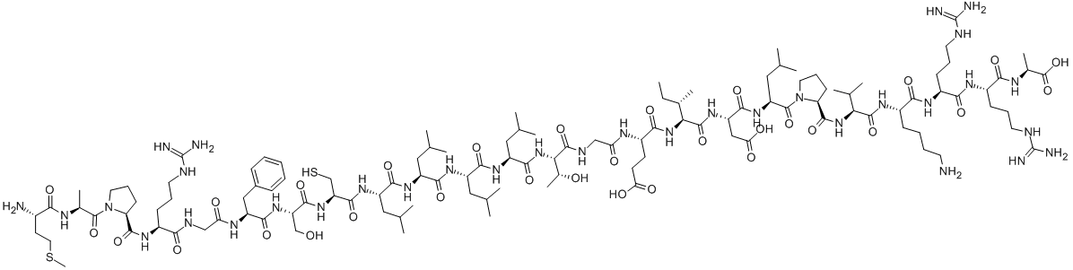 Structure of (GLY14)-HUMANIN (HUMAN)