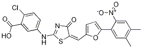 Structure of 2-Chloro-5-[[5-[[5-(4,5-Dimethyl-2-nitrophenyl)-2-furanyl]methylene]-4,5-dihydro-4-oxo-2-thiazolyl]amino]benzoicacid