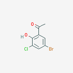 Structure of 1-(5-bromo-3-chloro-hydroxyphenyl)ethanone