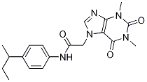 2-(1,3-Dimethyl-2,6-dioxo-1,2,3,6-tetrahydro-7H-purin-7-yl)-N-[4-(1-methylpropyl)phenyl]acetamide结构式