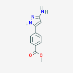 Structure of methyl 4-(5-amino-1H-pyrazol-3-yl)benzoate