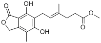 Structure of 6-(4,6-DIHYDROXY-7-METHYL-3-OXO-1,3-DIHYDRO-ISOBENZOFURAN-5-YL)-4-METHYL-HEX-4-ENOIC ACID METHYL ESTER