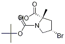 Structure of 1,2-Pyrrolidinedicarboxylic acid, 4-bromo-, 1-(1,1-dimethylethyl)2-methyl ester, (2S,4S)-
