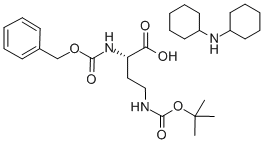 N-苄氧羰基-N-叔丁氧羰基-L-2,4-二氨基丁酸二环己胺盐结构式