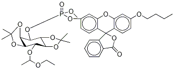 O-METHYL-O-(N-BUTYLFLUORESCEIN)-O-{3-[6-O-(D,L-1-ETHOXYETHYL)-1,2:4,5-BIS-O-(1-METHYLETHYLIDENE)-D,L-MYO-INOSITOL]}PHOSPHATE结构式