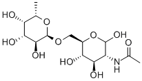 2-ACETAMIDO-2-DEOXY-6-O-(ALPHA-L-FUCOPYRANOSYL)-D-GLUCOPYRANOSE结构式