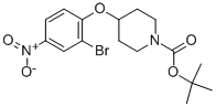 Chemical structure of t-Butyl 4-(2-bromo-4-nitrophenoxy)piperidine-1-carboxylate