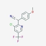 2-[3-chloro-5-(trifluoromethyl)pyridin-2-yl]-2-(4-methoxyphenyl)acetonitrile结构式