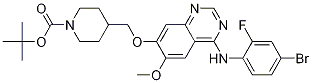 Structure of Tert-butyl 4-((4-(4-bromo-2-fluorophenylamino)-6-methoxyquinazolin-7-yloxy)methyl)piperidine-1-carboxylate