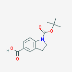 Structure of 1H-Indole-1,5-dicarboxylic acid, 2,3-dihydro-, 1-(1,1-dimethylethyl)ester