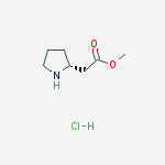 Structure of 2-Pyrrolidineacetic acid, methyl ester, hydrochloride, (2R)-