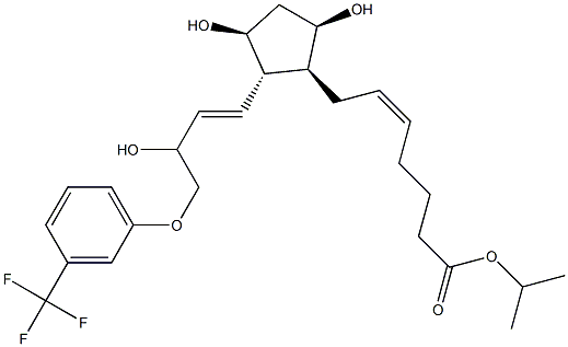 Structure of 5-Heptenoic acid, 7-[(1S,2S,3S,5R)-3,5-dihydroxy-2-[(1E,3S)-3-hydroxy-4-[3-(trifluoroMethyl)phenoxy]-1-buten-1-yl]cyclopentyl]-, 1-Methylethyl ester, (5Z)-