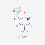 (5e)-1-(3-bromophenyl)-5-(2-furylmethylene)-2-thioxodihydro-4,6(1 H,5h)-pyrimidinedione结构式