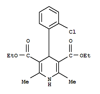 Structure of 3,5-Pyridinedicarboxylic acid, 4-(2-chlorophenyl)-1,4-dihydro-2,6-dimethyl-, diethyl ester