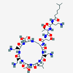 N2-(6-Methylheptanoyl-L-A2bu-L-Thr-D-Ser-)cyclo(L-A2bu*-L-A2bu-D-Leu-L-Thr-L-A2bu-L-A2bu-L-Thr-)结构式