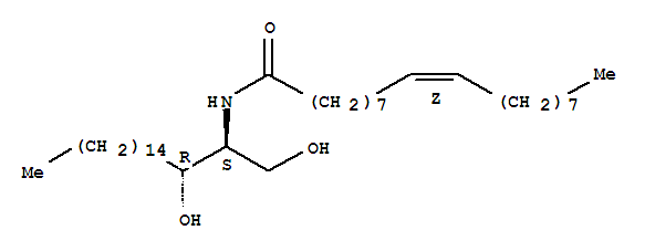 (9Z)-N-[(1S,2R)-2-hydroxy-1-(hydroxymethyl)heptadecyl]octadec-9-enamide结构式