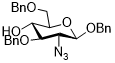 苄基 2-叠氮基-3,6-二-O-苄基-2-脱氧-β-D-吡喃葡萄糖苷结构式