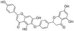 Structure of 2-[4-[[5,7-Dihydroxy-2-(4-hydroxyphenyl)-4-oxo-4H-1-benzopyran-6-yl]oxy]phenyl]-2,3-dihydro-5,7-dihydroxy-4H-1-benzopyran-4-one