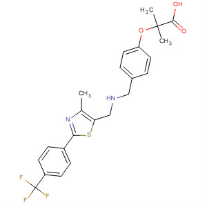 Structure of Propanoic acid,2-methyl-2-[4-[[[[4-methyl-2-[4-(trifluoromethyl)phenyl]-5-thiazolyl]carbonyl]amino]methyl]phenoxy]-